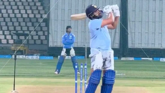 Rohit Sharma masters trademark pull shot in floodlit practice session ahead of England ODIs